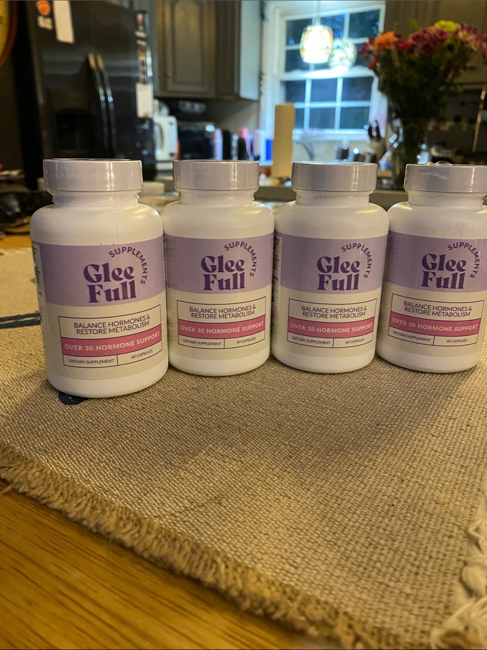 Women’s Gleeful new over 30 Hormone Balance Supplement - Lavender White Bottle